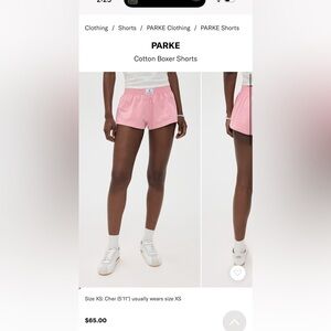 Parke Pink Cotton boxer shorts size medium